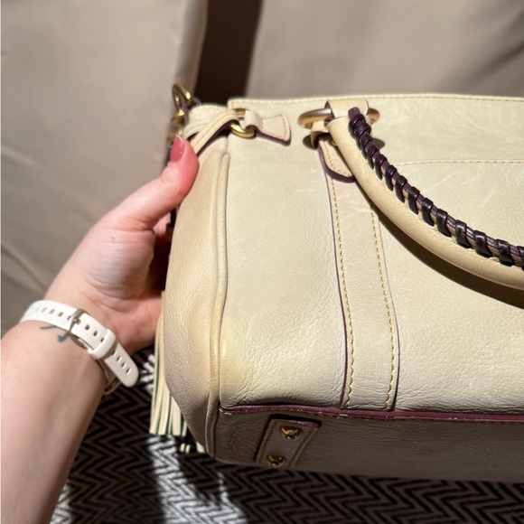 Dooney & Bourke Florentine Leather Whipstitch Satchel - Cream/Bone - 2015-2017 - Picture 9 of 16